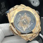 ساعت مچی مردانه هابلوت کهکشانی رزگلد صفحه سرمه‌ای فول نگین Hublot Big Bang SANG BLEU II Rosegold Navy Screen Pave - تصویر 2