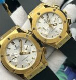 ساعت مچی هابلوت کلاسیک طلایی صفحه سفید (تک و ست) Hublot Classic Fusion Golden White Screen - تصویر 2