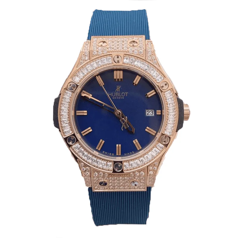 Hublot-Diamonds-Rose-Gold-Navy-Screen-Full-Jewel-Thumb ساعت مچی زنانه هابلوت رزگلد صفحه سرمهای تمام نگین Hublot Diamonds Rose Gold Navy Screen Full Jewel - تصویر 1