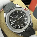 ساعت مچی مردانه پتک فیلیپ آکوانات سیلور فول مشکی Patek Philippe Aquanaut Silver Full Black - تصویر 2