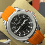 ساعت مچی مردانه پتک فیلیپ آکوانات سیلور نارنجی صفحه مشکی Patek Philippe Aquanaut Silver Orange Black Screen - تصویر 2