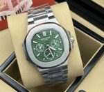 ساعت مچی مردانه پتک فیلیپ کرنوگراف سیلور صفحه سبز Patek Philippe Chronograph Silver Green Screen - تصویر 2