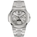 ساعت مچی مردانه پتک فیلیپ کرنوگراف سیلور صفحه سفید Patek Philippe Chronograph Silver White Screen