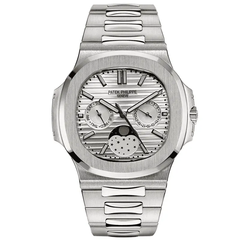 Patek-Philippe-Chronograph-Silver-White-Screen-Thumb ساعت مچی مردانه پتک فیلیپ کرنوگراف سیلور صفحه سفید Patek Philippe Chronograph Silver White Screen - تصویر 1