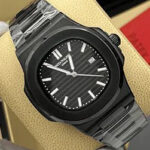 ساعت مچی مردانه پتک فیلیپ ناتیلوس مشکی صفحه مشکی Patek Philippe Nautilus Watch Black Black Screen - تصویر 2