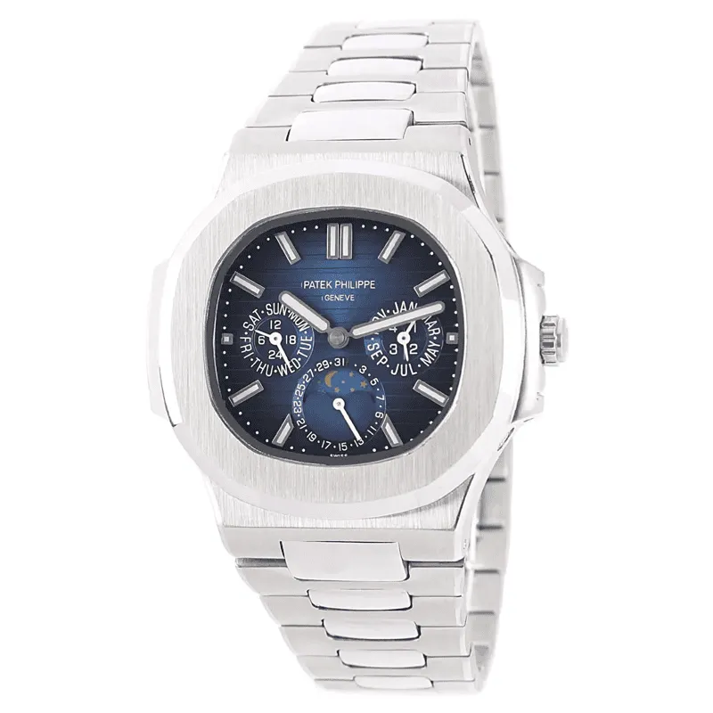 Patek-Philippe-Nautilus-Perpetual-Silver-Blue-Screen-Thumb ساعت مچی مردانه پتک فیلیپ ناتیلوس پرپچوال سیلور صفحه آبی Patek Philippe Nautilus Perpetual Silver Blue Screen - تصویر 1