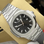 ساعت مچی پتک فیلیپ ناتیلوس سیلور صفحه مشکی (تک و ست) Patek Philippe Nautilus Silver Black Screen - تصویر 2