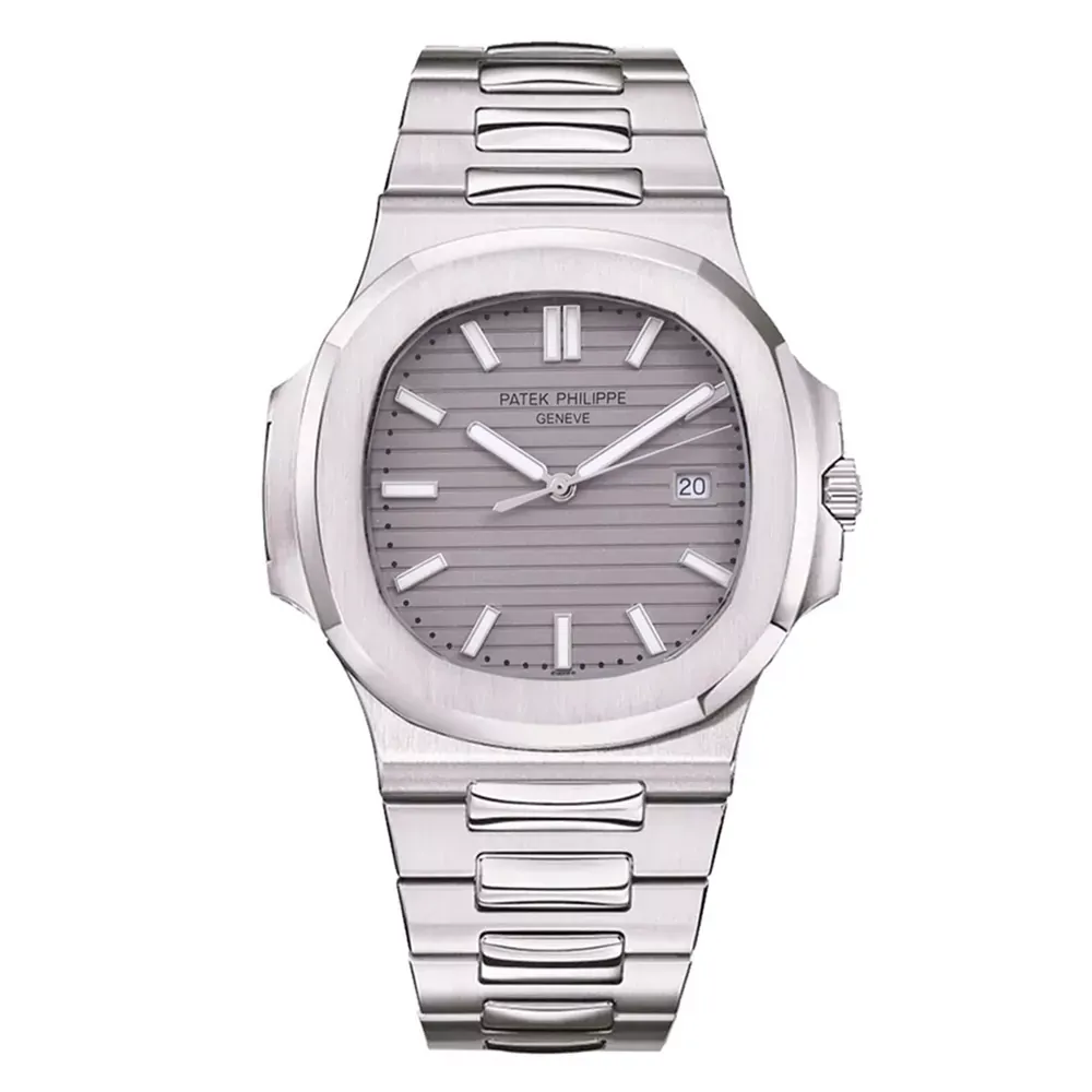 Patek-Philippe-Nautilus-Silver-Gray-Screen-Thumb ساعت مچی مردانه پتک فیلیپ ناتیلوس سیلور صفحه طوسی Patek Philippe Nautilus Silver Gray Screen - تصویر 1