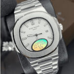 ساعت مچی پتک فیلیپ ناتیلوس سیلور صفحه سفید (تک و ست) Patek Philippe Nautilus Watch Silver White Screen - تصویر 2