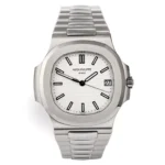 ساعت مچی پتک فیلیپ ناتیلوس سیلور صفحه سفید (تک و ست) Patek Philippe Nautilus Watch Silver White Screen