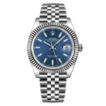 ساعت مچی رولکس دیت جاست سیلور صفحه آبی اندکس خط (تک و ست) Rolex Datejust Silver Blue Screen Line Index