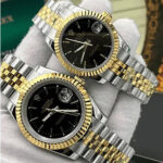 ساعت مچی رولکس دیت جاست دو رنگ سیلور طلایی صفحه مشکی اندکس خط (تک و ست) Rolex Datejust Silver Golden Black Screen Line Index - تصویر 2