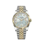 ساعت مچی رولکس دیت جاست دو رنگ سیلور طلایی صفحه صدف اندکس نگین (تک و ست) Rolex Datejust Silver Golden Pearl Screen Diamond Index