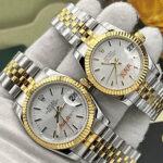ساعت مچی رولکس دیت جاست سیلور طلایی صفحه سفید اندکس خط (تک و ست) Rolex Datejust Silver Golden White Screen Line Index - تصویر 2