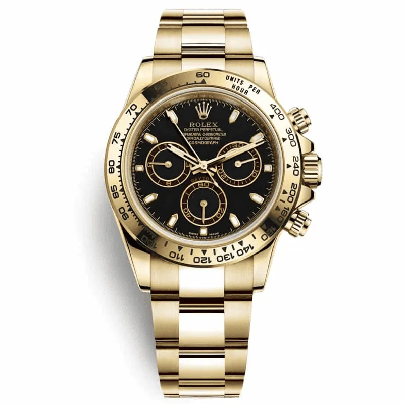 Rolex-Daytona-Cosmograph-Full-Golden-Black-Screen-Thumb ساعت مچی مردانه رولکس دیتونا کیهانی تمام طلایی صفحه مشکی Rolex Daytona Cosmograph Full Golden Black Screen - تصویر 1