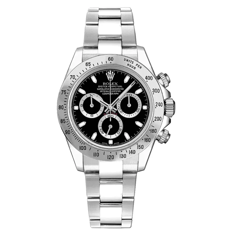 Rolex-Daytona-Cosmograph-Full-Silver-Black-Screen-Thumb ساعت مچی مردانه رولکس دیتونا کیهانی تمام سیلور صفحه مشکی Rolex Daytona Cosmograph Full Silver Black Screen - تصویر 1