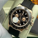 ساعت مچی مردانه رولکس دیتونا کیهانی رزگلد صفحه مشکی Rolex Daytona Cosmograph Rose Gold Black Screen - تصویر 2