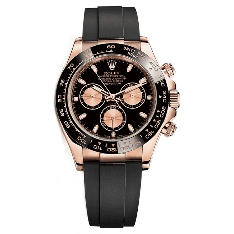 Rolex-Daytona-Cosmograph-Rose-Gold-Black-Screen-Thumb ساعت مچی مردانه رولکس دیتونا کیهانی رزگلد صفحه مشکی Rolex Daytona Cosmograph Rose Gold Black Screen - تصویر 1