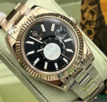 ساعت مچی مردانه رولکس اسکای دوئلر رزگلد صفحه مشکی Rolex Sky Dweller Rose Gold Black Screen - تصویر 2