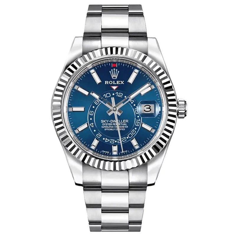 Rolex-Sky-Dweller-Silver-Blue-Screen-Thumb ساعت مچی مردانه رولکس اسکای دوئلر سیلور صفحه آبی Rolex Sky Dweller Silver Blue Screen - تصویر 1