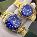 ساعت مچی رولکس ساب مارینر طلایی آبی صفحه آبی (تک و ست) Rolex Submariner Golden Blue Screen - تصویر 2