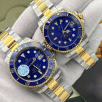 ساعت مچی رولکس ساب مارینر سیلور طلایی صفحه آبی (تک و ست) Rolex Submariner Silver Golden Blue Screen - تصویر 2