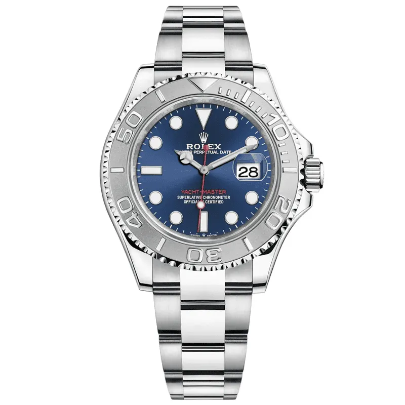 Rolex-Yacht-Master-Silver-Blue-Screen-Thumb ساعت مچی مردانه رولکس یاخ مستر سیلور صفحه آبی Rolex Yacht Master Silver Blue Screen - تصویر 1