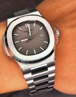 ساعت مچی مردانه پتک فیلیپ مدل ناتیلوس طوسی Pattek Philippe nautilus - تصویر 2