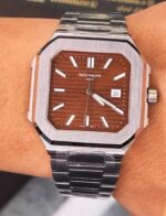 ساعت مچی مردانه پتک فیلیپ کوبیتوس سیلور صفحه بژ Pattek Philippe Cubitus Silver - تصویر 2