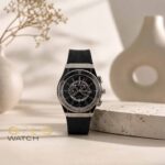 ساعت مچی کرنوگراف طرح Hublot با بند سیلیکونی (در دو رنگ نقره‌ای و مشکی) - تصویر 3