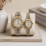 ست ساعت زنانه و مردانه طرح کلاسیک دو رنگ رولکس(مدل Datejust)