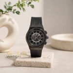 ساعت مچی کرنوگراف طرح Hublot با بند سیلیکونی (در دو رنگ نقره‌ای و مشکی) - تصویر 2
