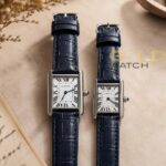 ست ساعت مچی زنانه و مردانه طرح کارتیه مدل تانک (Cartier Tank) - بند چرمی - تصویر 2