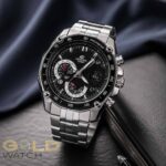 ساعت مچی طرح کاسیو ادیفایس (Casio Edifice) - سه موتور فعال - استیل مشکی