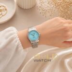 ساعت مچی Tissot بند استیل، صفحه فیروزه‌ای و مشکی - تصویر 3