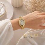 ساعت مچی زنانه GUCI Quartz بند حلقه‌ای، طرح لوکس و خاص نگین دار - تصویر 3
