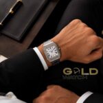 ساعت مچی مردانه طرح Cartier Santos صفحه سفید، بند استیل - تصویر 2