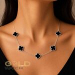 گردنبند زنانه طرح ون‌کلیف (Van Cleef) مدل چهاربرگ درشت - تصویر 3