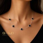 گردنبند زنانه طرح ون‌کلیف (Van Cleef) مدل چهاربرگ ریز