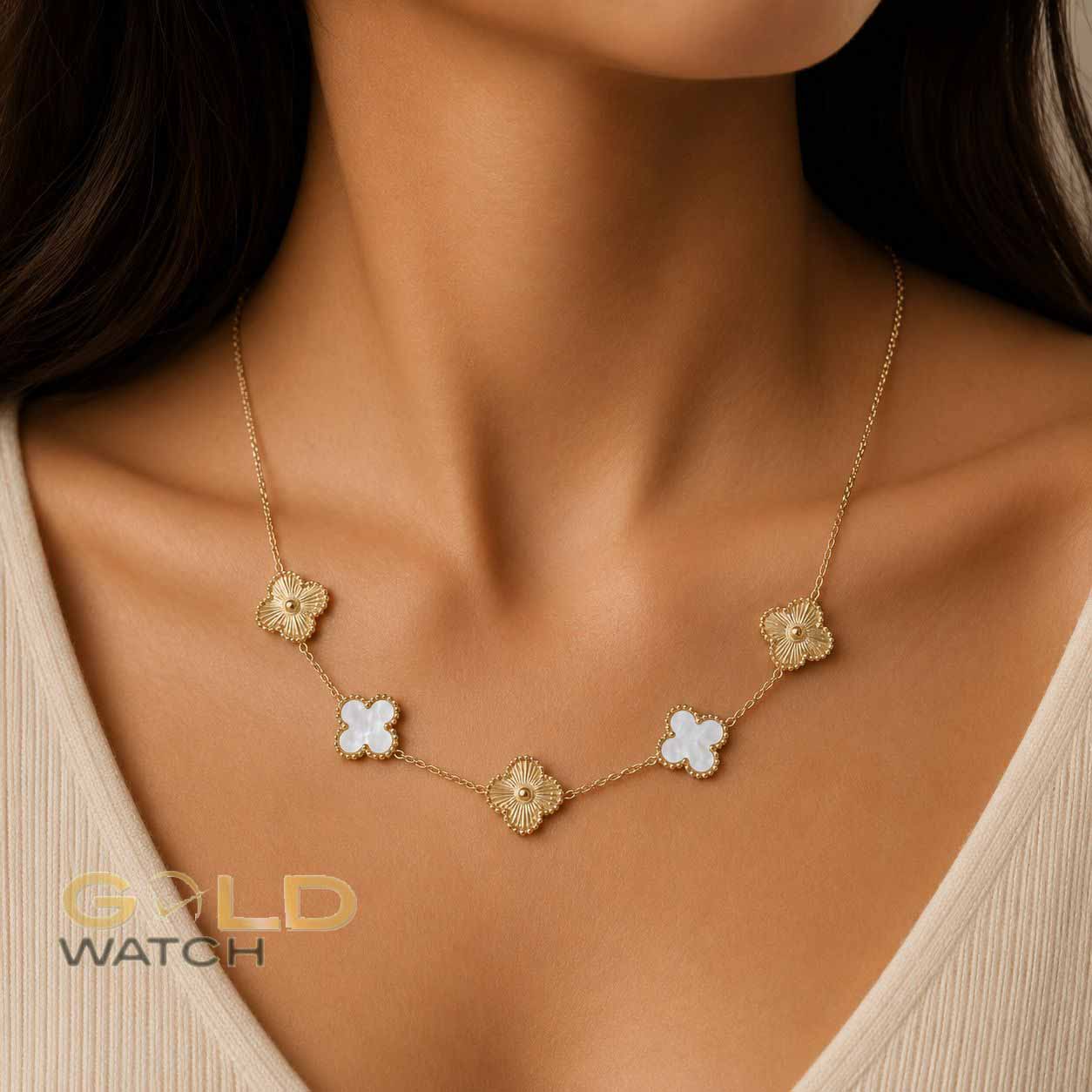 file_00000000245071f490b574ff055768f3 گردنبند زنانه طرح ونکلیف (Van Cleef) مدل چهاربرگ درشت - تصویر 1