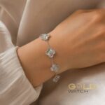 دستبند زنانه طرح ون‌کلیف (Van Cleef) مدل آلهمبرا (Alhambra) گل درشت - تصویر 2