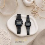 ست ساعت کلاسیک نوستالژیک دیجیتال طرح Casio مشکی