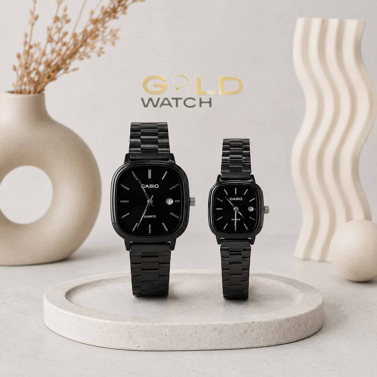 file_00000000c20c71f484348819c35c9860 ست ساعت عقربهای طرح Casio مدل مربعی گوشهگرد (تقویمدار) - تصویر 1