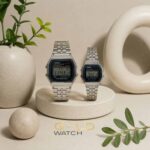 ست ساعت کلاسیک نوستالژیک دیجیتال طرح Casio سیلور