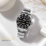 ساعت مچی مردانه Elysian مدل Submariner، صفحه مشکی، بند استیل اویستر
